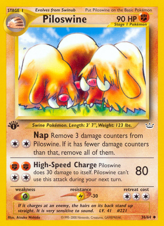 Piloswine 36/64 Uncommon | Neo Revelation | Pokemon Card