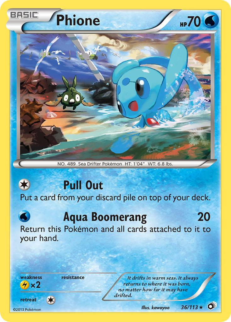 Phione 36/113 Rare | Legendary Treasures | Pokemon Card