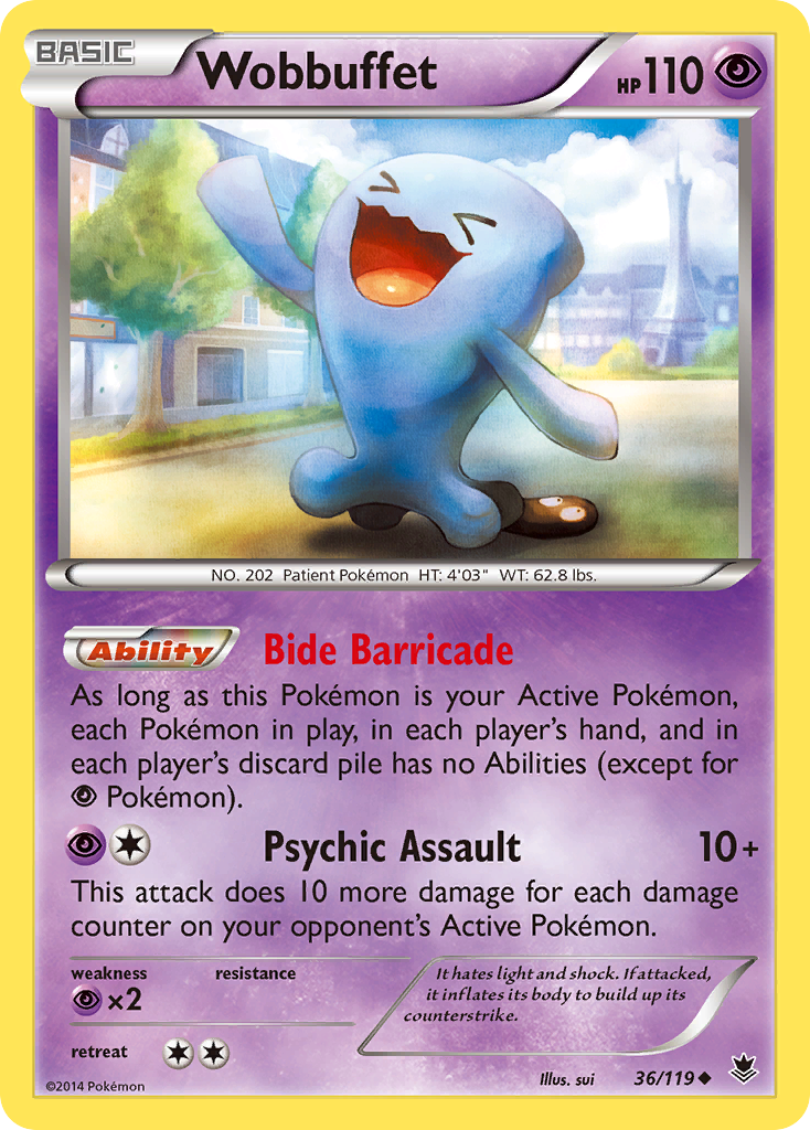 Wobbuffet 36/119 Uncommon | Phantom Forces | Pokemon Card
