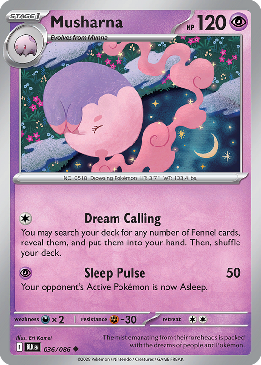 Musharna 36/86 Uncommon | Black Bolt | Pokemon Card
