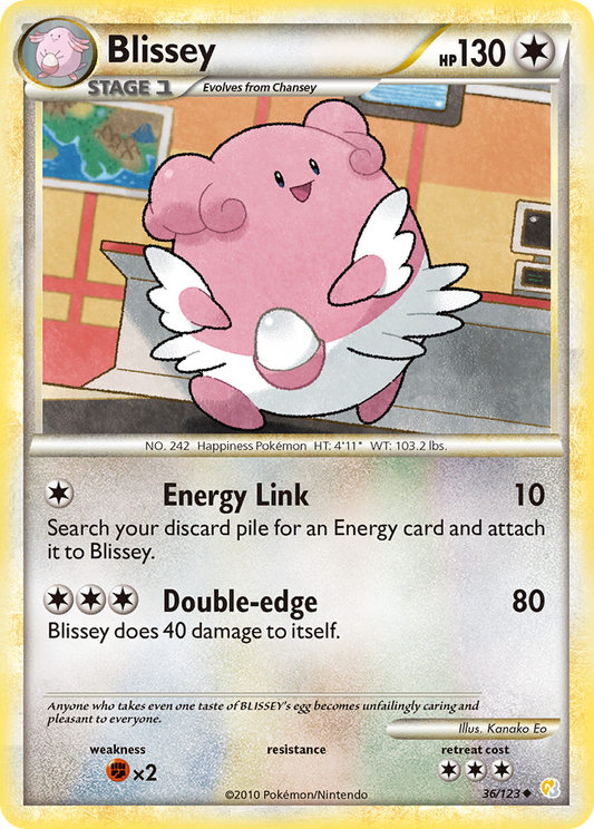 Blissey 36/123 Uncommon | HeartGold & SoulSilver | Pokemon Card