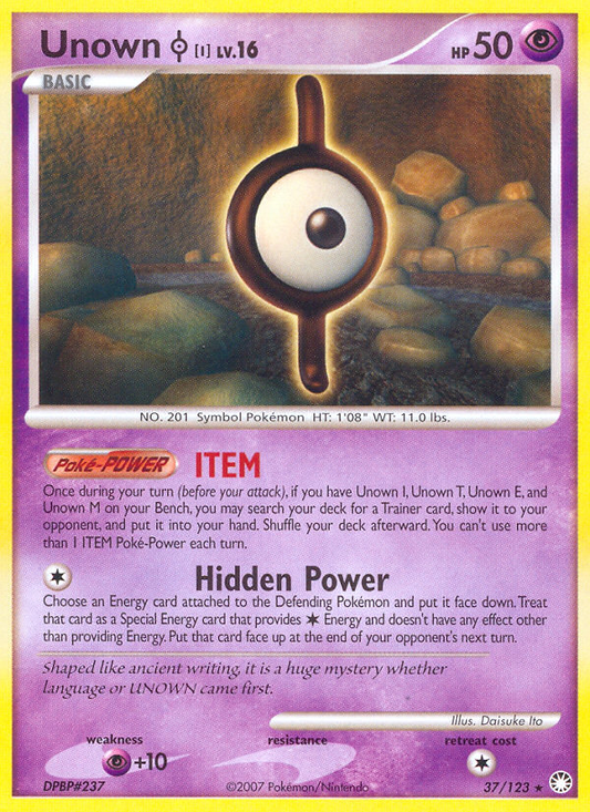 Unown [I] 37/123 Rare | Mysterious Treasures | Pokemon Card