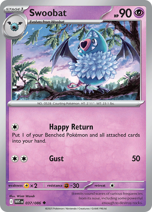 Swoobat 37/86 Uncommon | White Flare | Pokemon Card