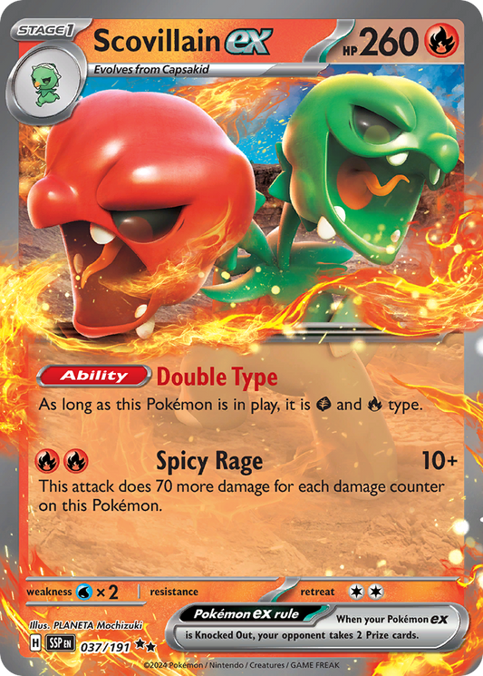 Scovillain ex 37/191 Double Rare | Surging Sparks | Pokemon Card