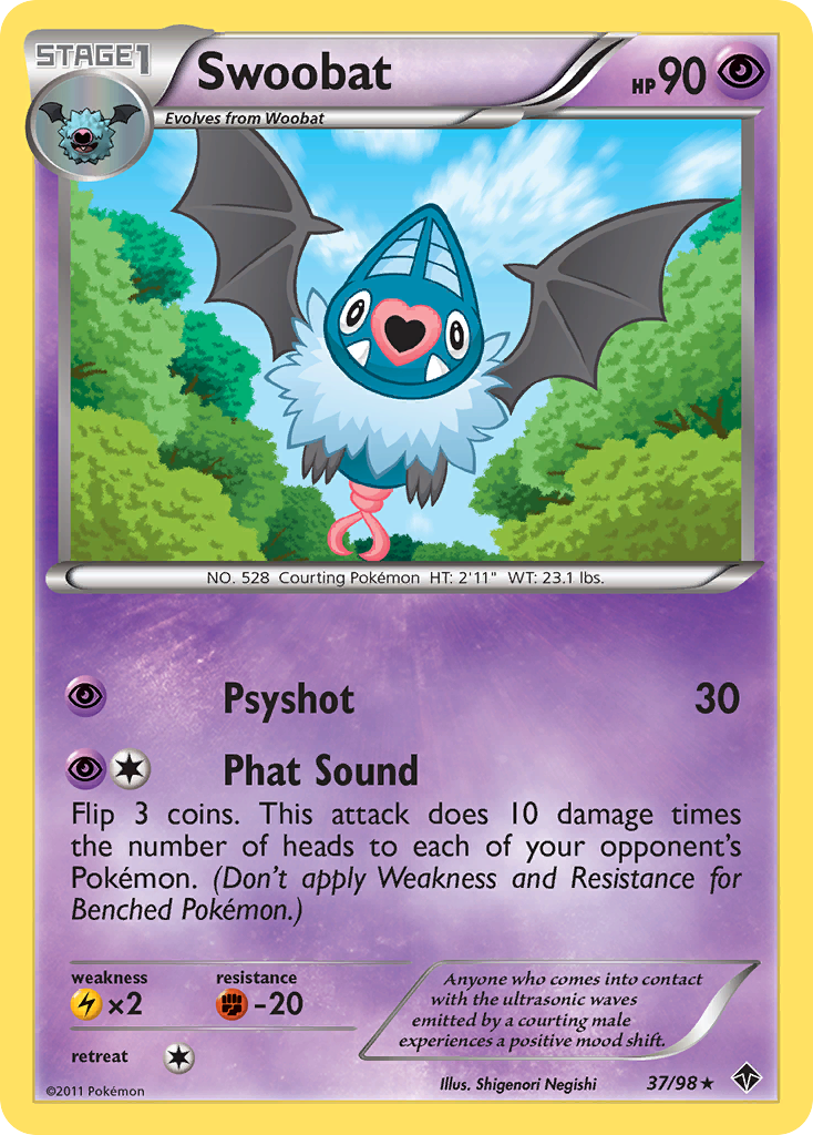 Swoobat 37/98 Rare | Emerging Powers | Pokemon Card