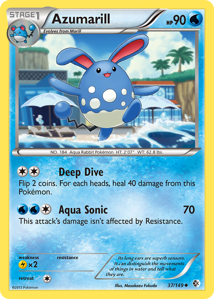 Azumarill 37/149 Uncommon | Boundaries Crossed | Pokemon Card