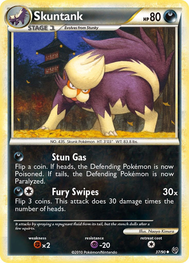 Skuntank 37/90 Uncommon | HS—Undaunted | Pokemon Card