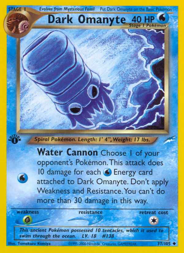 Dark Omanyte 37/105 Uncommon | Neo Destiny | Pokemon Card
