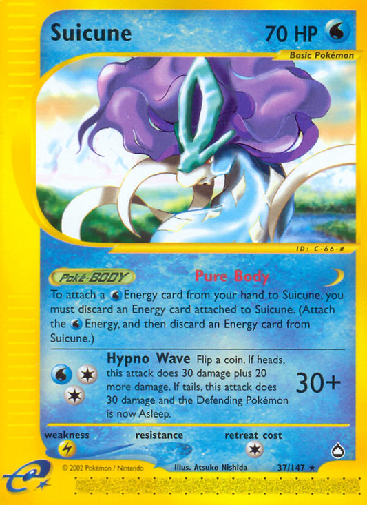 Suicune 37/147 Rare | Aquapolis | Pokemon Card