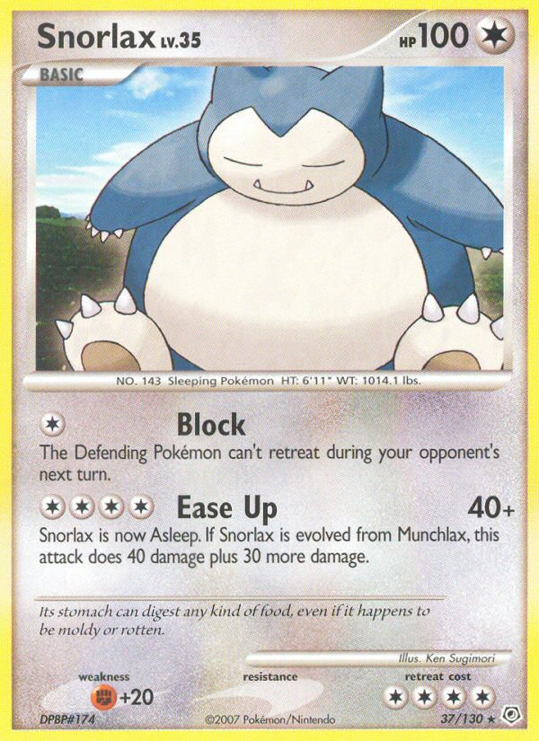 Snorlax 37/130 Rare | Diamond & Pearl | Pokemon Card