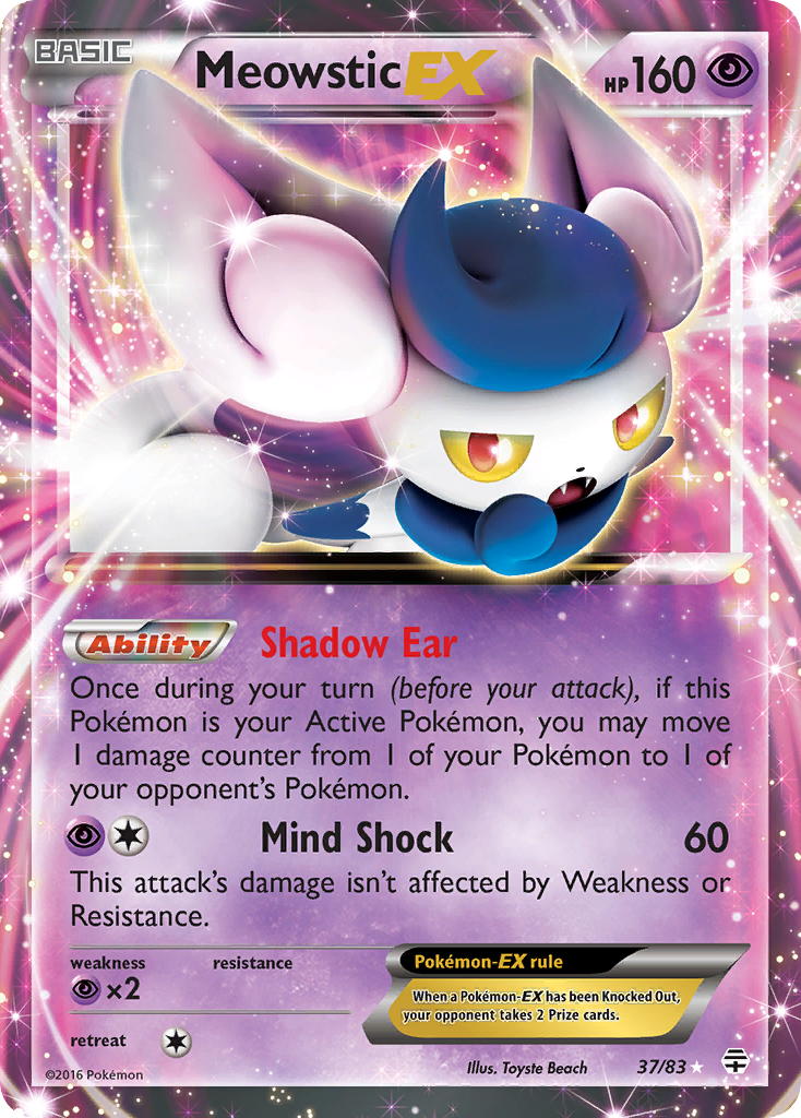 Meowstic-EX 37/83 Rare Holo EX | Generations | Pokemon Card
