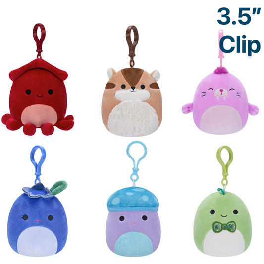 FULL SET OF 6 ~ 3.5" Wave 17 Clip On Squishmallow Plush ~ Limit ONE Per Customer PRE-ORDER