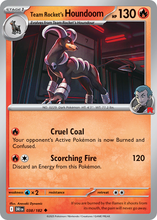 Team Rocket's Houndoom 38/182 Uncommon | Destined Rivals | Pokemon Card