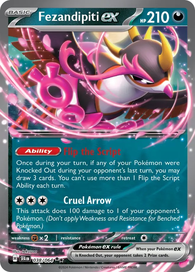 Fezandipiti ex 38/64 Double Rare | Shrouded Fable | Pokemon Card