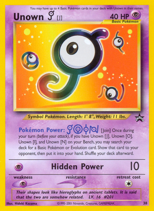 Unown [J] 38/53 Promo | Wizards Black Star Promos | Pokemon Card