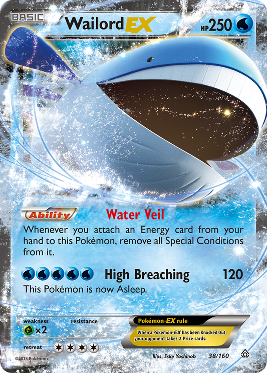 Wailord-EX 38/160 Rare Holo EX | Primal Clash | Pokemon Card