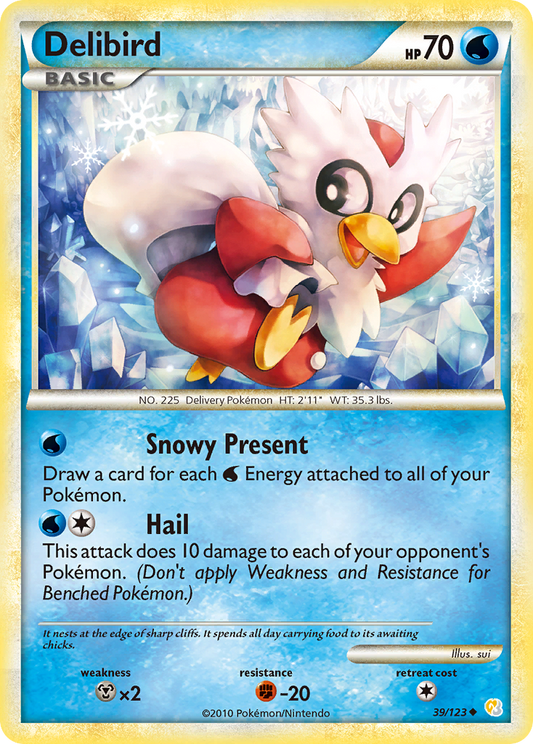 Delibird 39/123 Uncommon | HeartGold & SoulSilver | Pokemon Card