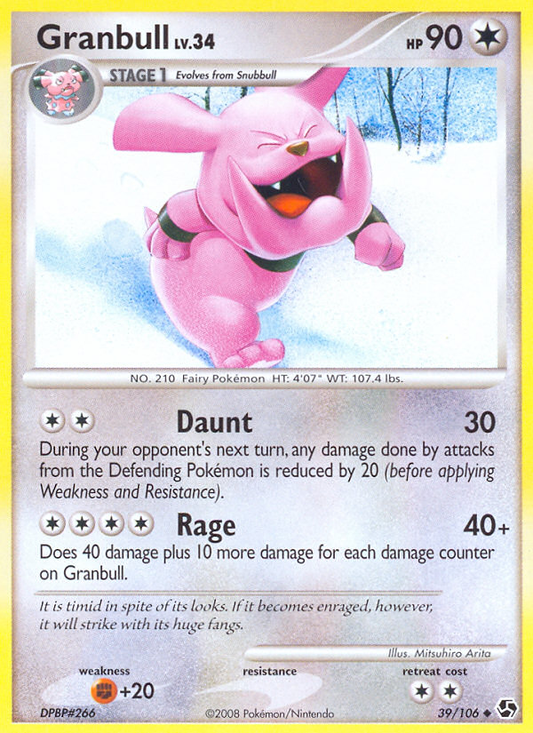 Granbull 39/106 Uncommon | Great Encounters | Pokemon Card