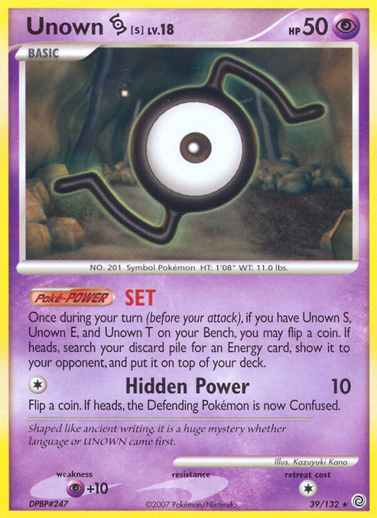 Unown [S] 39/132 Rare | Secret Wonders | Pokemon Card