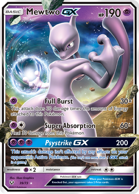 Mewtwo-GX 39/73 Rare Holo GX | Shining Legends | Pokemon Card