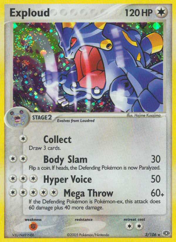 Exploud 3/106 Rare Holo | Emerald | Pokemon Card