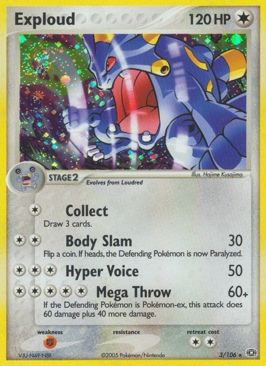 Exploud 3/106 Rare Holo | Emerald | Pokemon Card