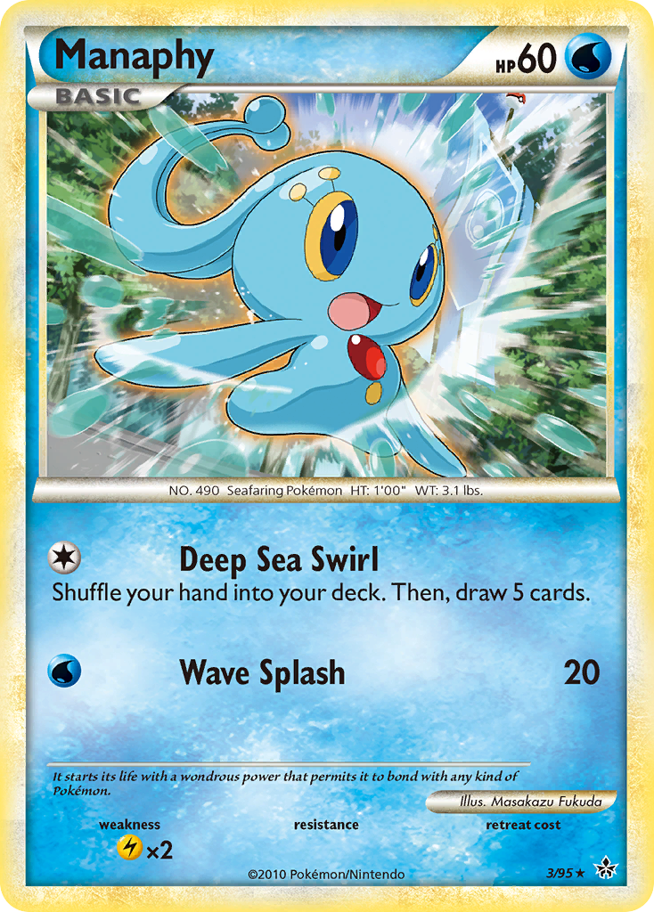 Manaphy 3/95 Rare Holo | HS—Unleashed | Pokemon Card