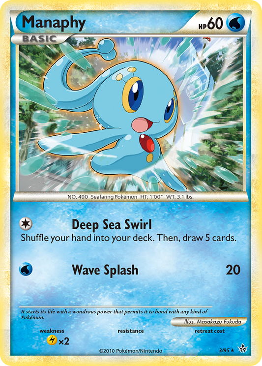 Manaphy 3/95 Rare Holo | HS—Unleashed | Pokemon Card