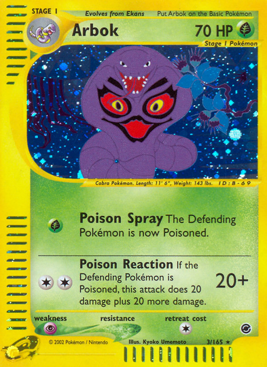 Arbok 3/165 Rare Holo | Expedition Base Set | Pokemon Card