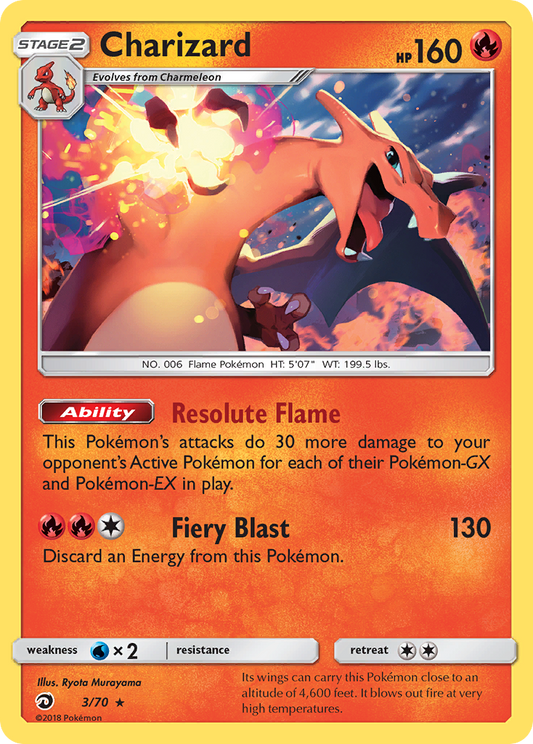 Charizard 3/70 Rare Holo | Dragon Majesty | Pokemon Card