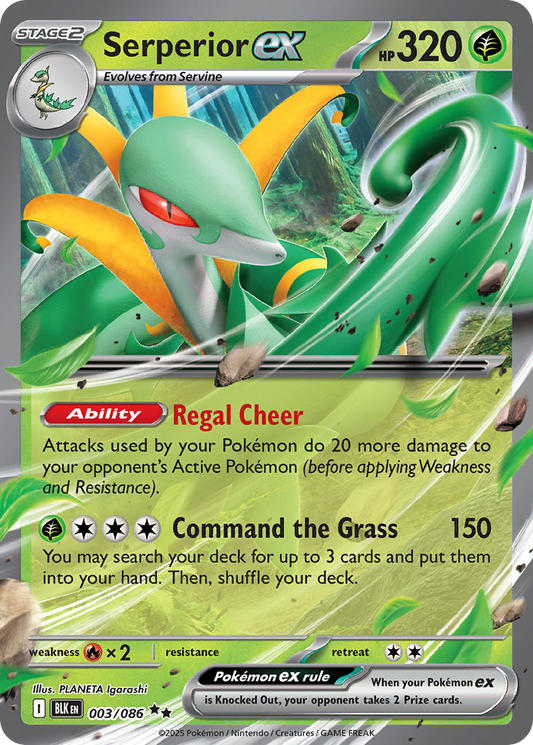 Serperior ex 3/86 Double Rare | Black Bolt | Pokemon Card