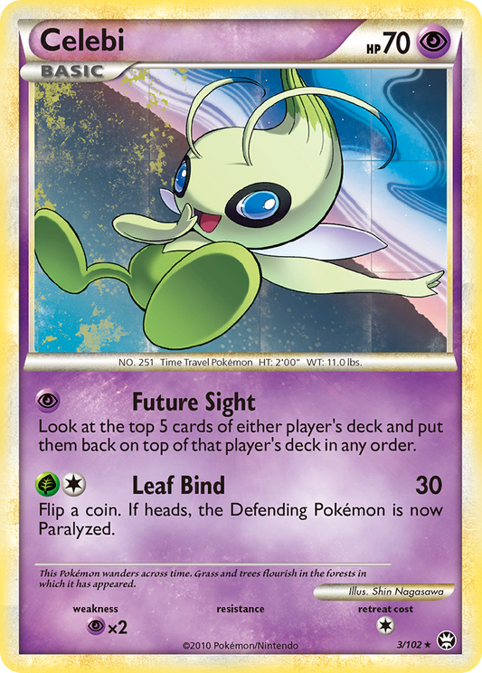 Celebi 3/102 Rare Holo | HS—Triumphant | Pokemon Card