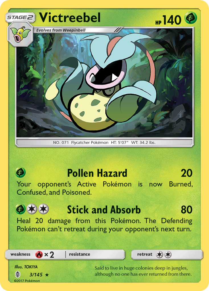 Victreebel 3/145 Rare | Guardians Rising | Pokemon Card