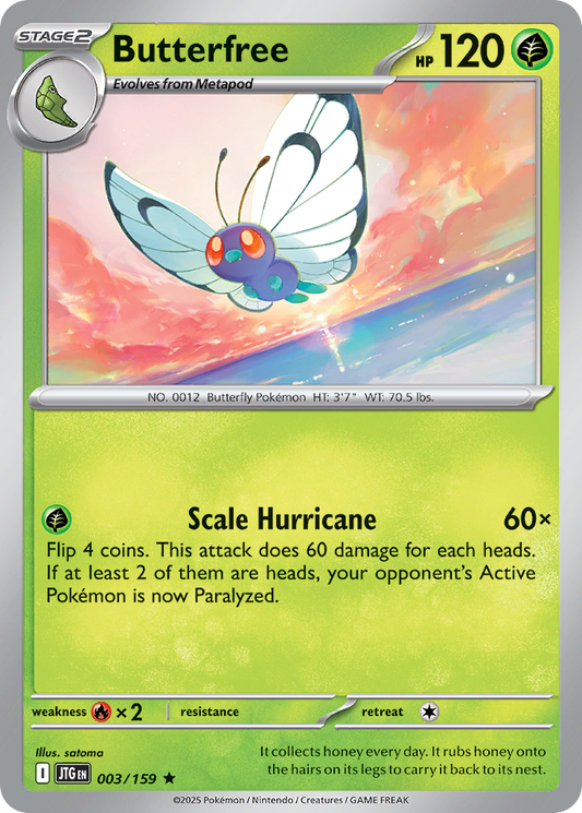 Butterfree 3/159 Rare | Journey Together | Pokemon Card