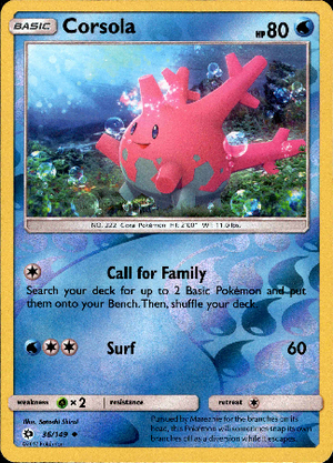 Corsola 36/149 Reverse Holo | Sun & Moon | Pokemon Card