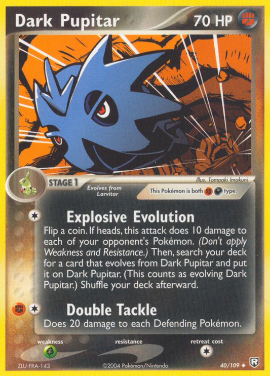 Dark Pupitar 40/109 Uncommon | Team Rocket Returns | Pokemon Card