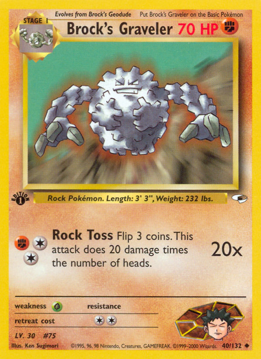 Brock's Graveler 40/132 Uncommon | Gym Heroes | Pokemon Card