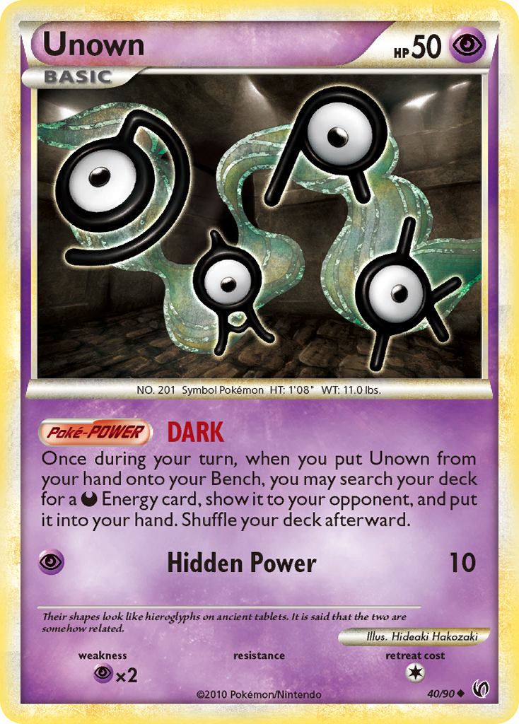 Unown 40/90 Uncommon | HS—Undaunted | Pokemon Card