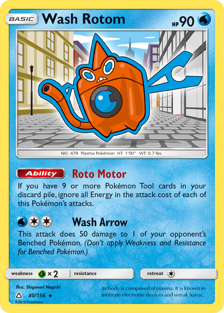 Wash Rotom 40/156 Rare | Ultra Prism | Pokemon Card
