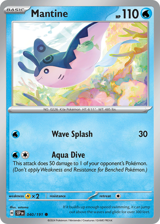 Mantine 40/191 Common | Surging Sparks | Pokemon Card