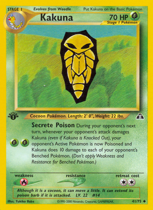 Kakuna 41/75 Uncommon | Neo Discovery | Pokemon Card