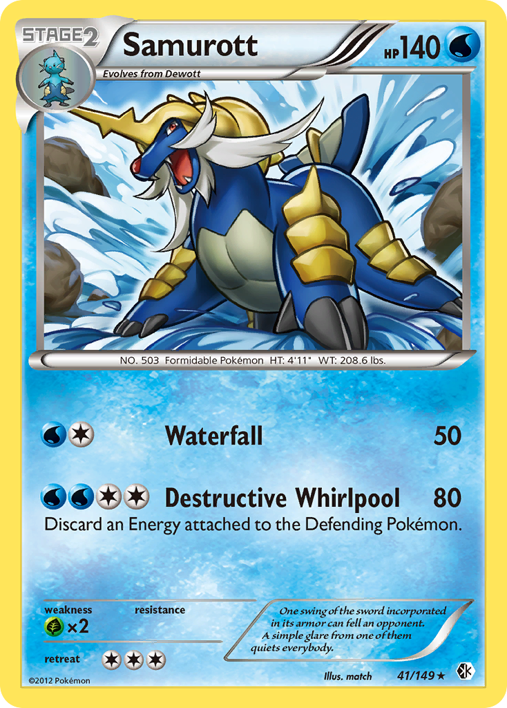 Samurott 41/149 Rare | Boundaries Crossed | Pokemon Card