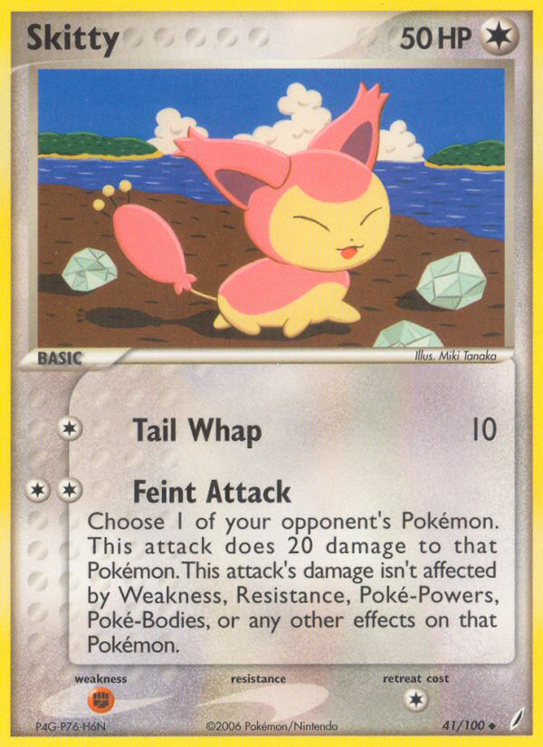 Skitty 41/100 Uncommon | Crystal Guardians | Pokemon Card