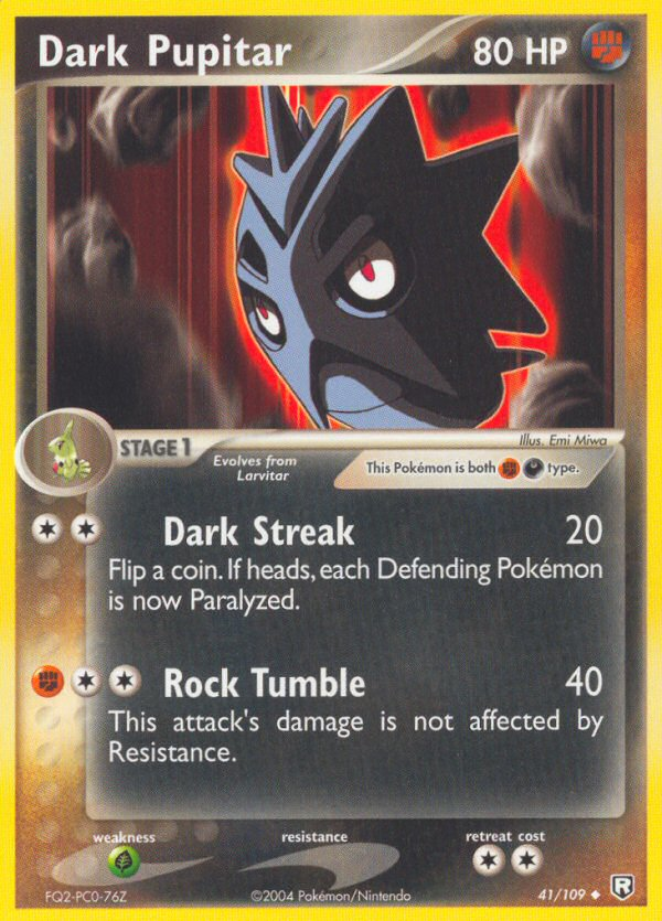 Dark Pupitar 41/109 Uncommon | Team Rocket Returns | Pokemon Card