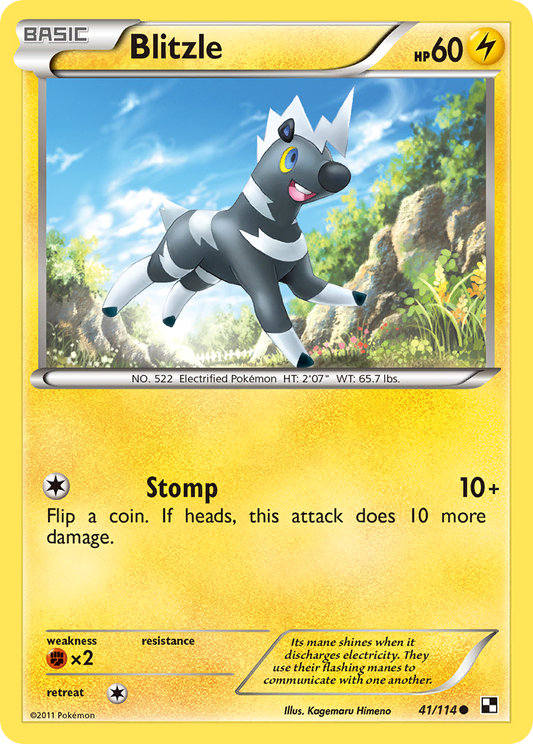 Blitzle 41/114 Common | Black & White | Pokemon Card