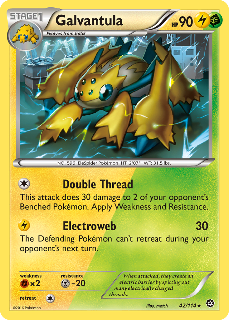 Galvantula 42/114 Rare | Steam Siege | Pokemon Card