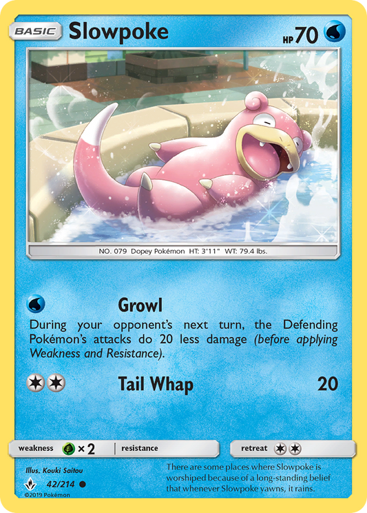 Slowpoke 42/214 Common | Unbroken Bonds | Pokemon Card