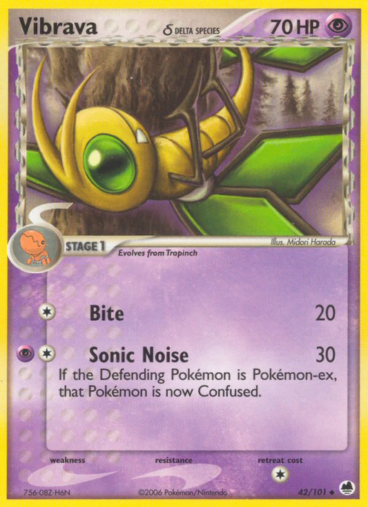 Vibrava δ 42/101 Uncommon | Dragon Frontiers | Pokemon Card