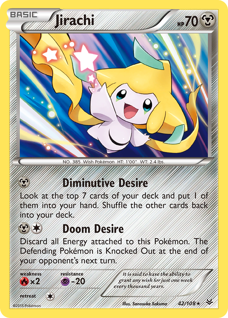Jirachi 42/108 Rare Holo | Roaring Skies | Pokemon Card