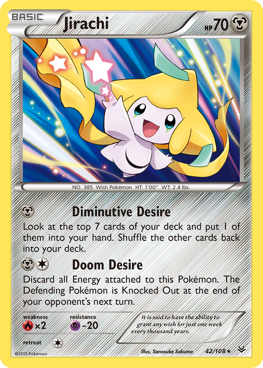 Jirachi 42/108 Rare Holo | Roaring Skies | Pokemon Card